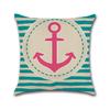 Anchor Series Cushion Cover Sea Style Ship Anchor Cotton Linen Pillow Case Boat Decorative Pillowcase Funda De Almohada Zt126