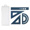 4Pcs/Set Aluminium Ruler Set Metal Geometry Maths Drawing Compass Stationery Rulers Mathematical for School