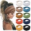 Bohemian Wide Yoga Sports Headbands for Women, Elastic Workout Hairbands & Fitness Hair Accessories