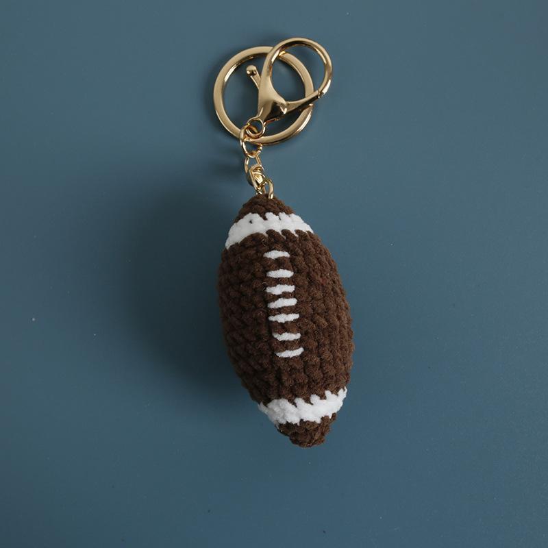 2026 Crochet Ball Key Chain Boy Friends Gift Creative Woven Tennis Football Pendant Cute Knitted Ball Key Ring