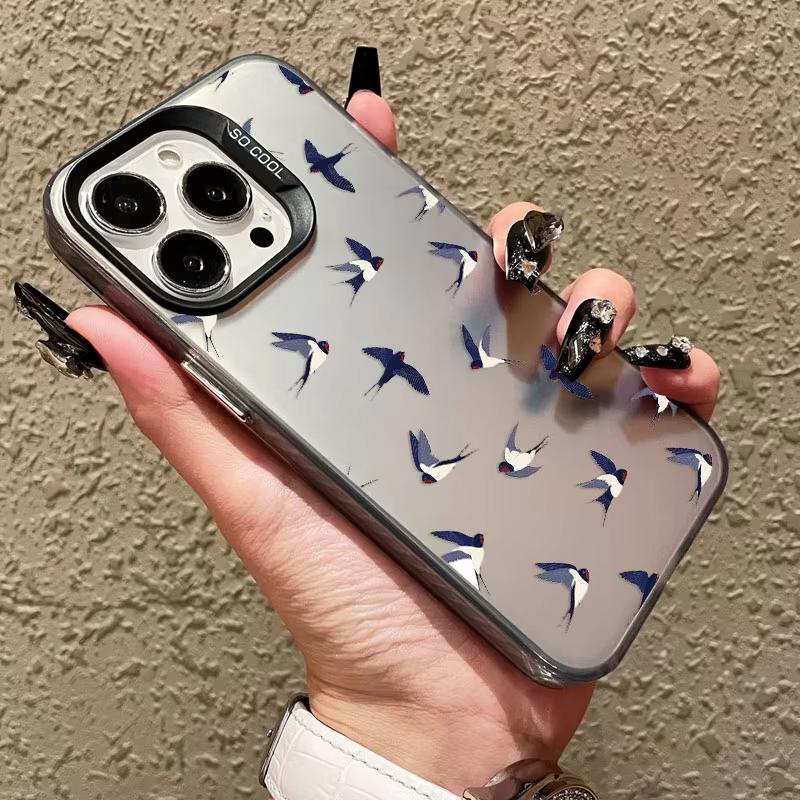 Elegant Flying Swallow Pattern Phone Case For iPhone 17 Pro Max 16 15 Pro 14 13 Mini 12 11 XR XS 17Air Plus Hard Matte Cover