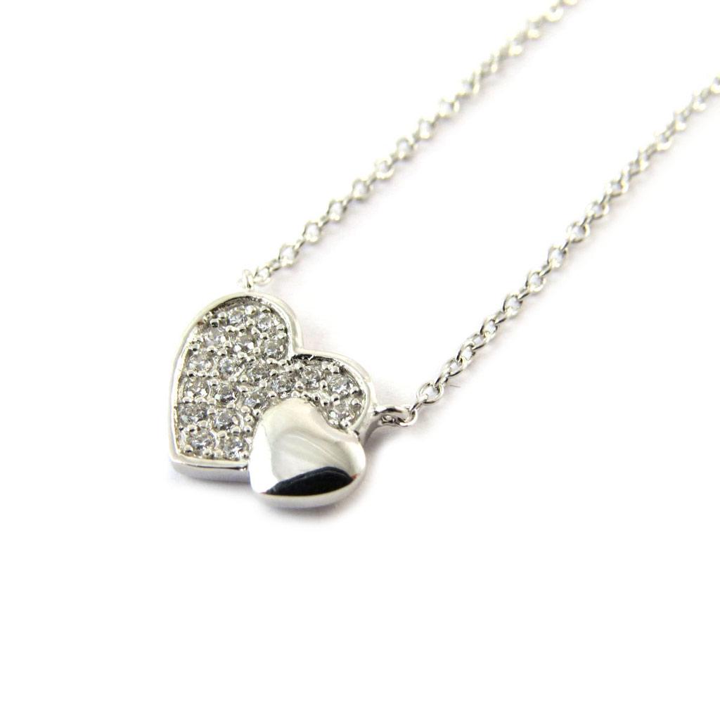 Les Trésors De Lily [N6830] - Collier Argent 'Love' blanc (rhodié)