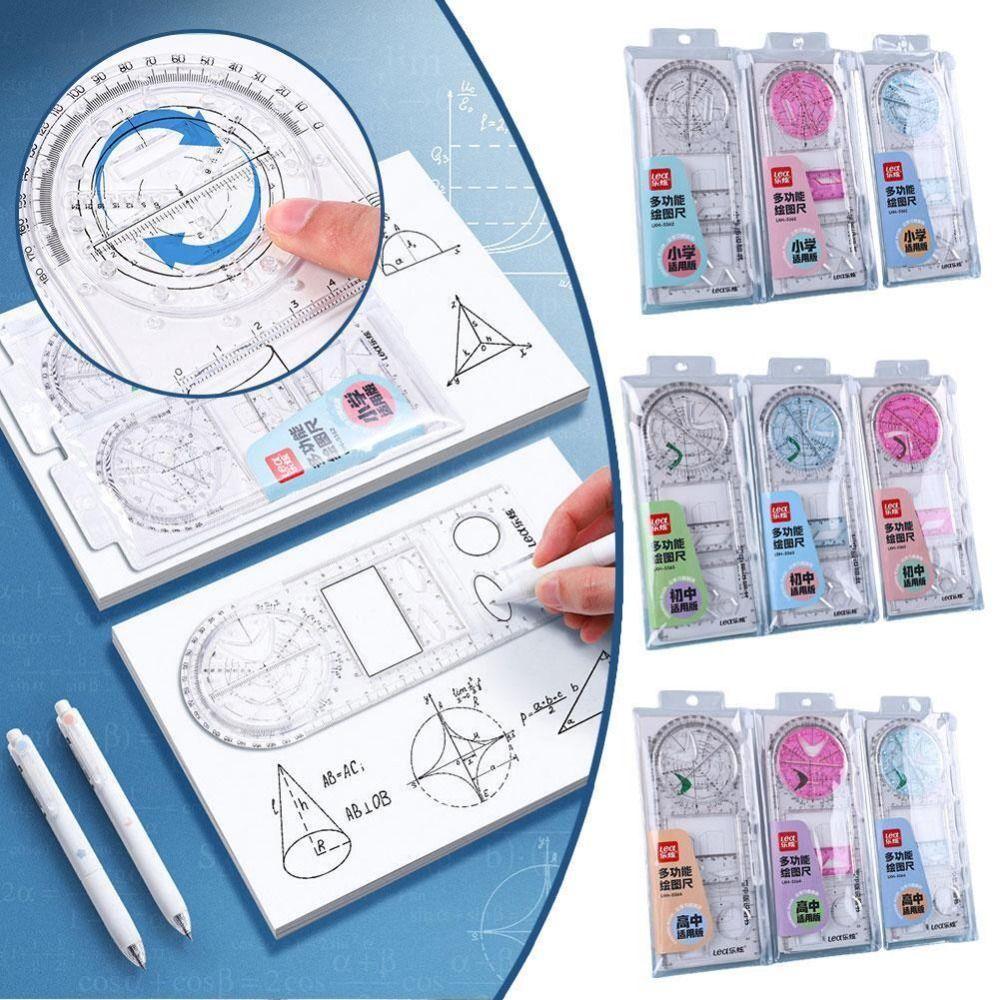 

Plastic Geometric Rulers Multifunctional Drawing Template Measuring Gift Drawing Ruler School