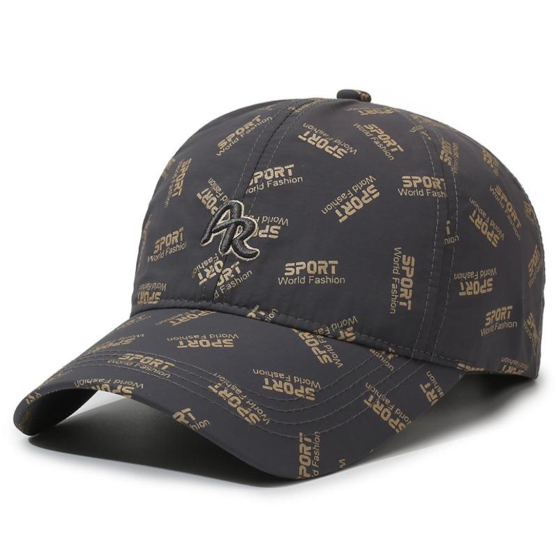 Summer Letter Printed Cap Men s Outdoor Quick-Drying Breathable Baseball Cap Sunscreen Cap темно-серого