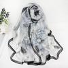 Thin Soft Long Chiffon Scarf Flower Print Beach Scarves Sun Protection Scarf  for Casual Wear