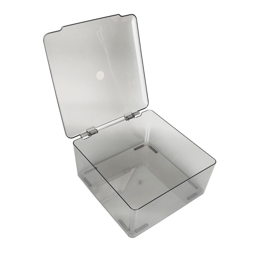 Cosmetic Storage Box Containers with Hinged Lid Dust Proof Large Capacity Space Saving Clear Plastic Case