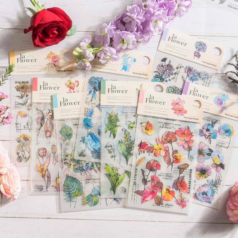 30pcs Kawaii Stationery Stickers Flower Garden Junk Journal Planner Decorative Mobile Sticker Scrapbooking DIY Craft Sticker