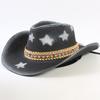 Popular Western Cowboy Straw Hat Men's and Women's Fashion Shade Straw Hat Classic Outdoor Western Cowboy Hat