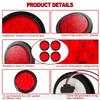 2/4pcs 4 Inch 12 LED Stop Turn Tail Brake Light Round Waterproof Tail Light for Trailer Truck