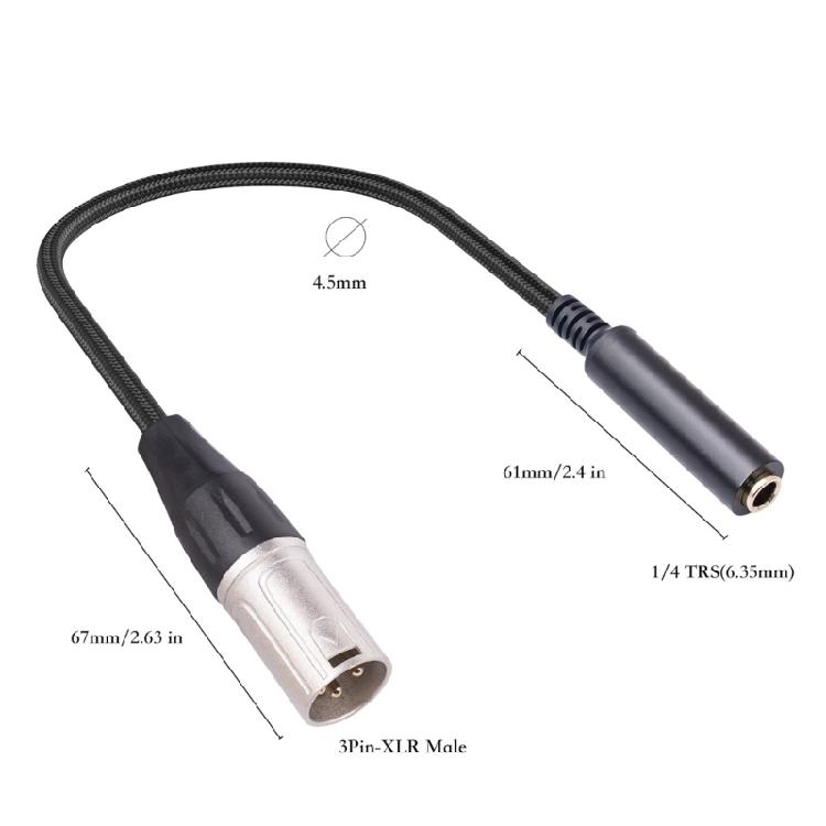 6.35 Female Connector to XLR Male Plug Adapter Cord Line for Mixing Console Mic