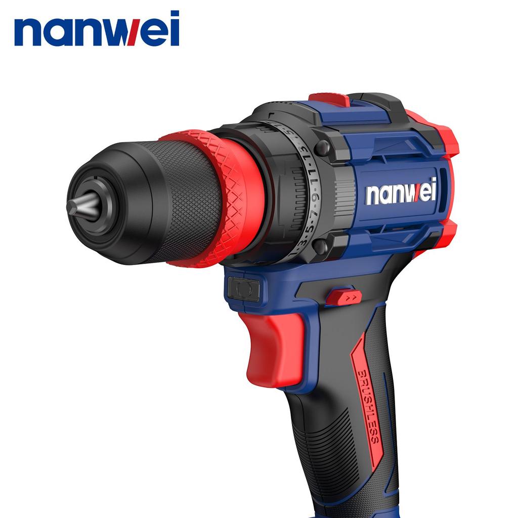 NANWEI 50 Nm 4-in-1 Electric Screwdriver with Multiple Heads ,Brushless Motor ,20 V