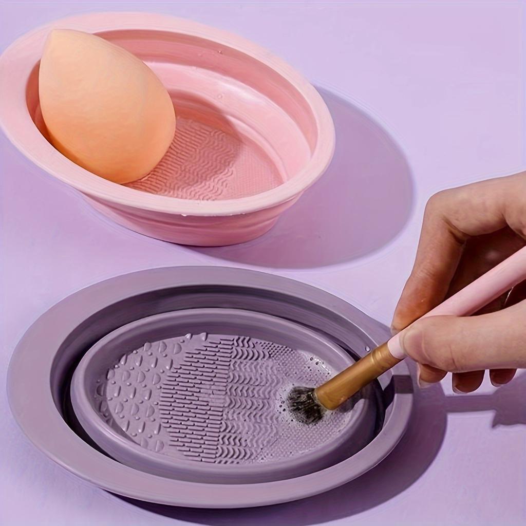 1 Silikon-Make-up-Pinselreinigungsschale - Kratzfreies, stromloses Reinigungspad für Make-up-Pinsel, Make-up-Pinselreinigungsschale
