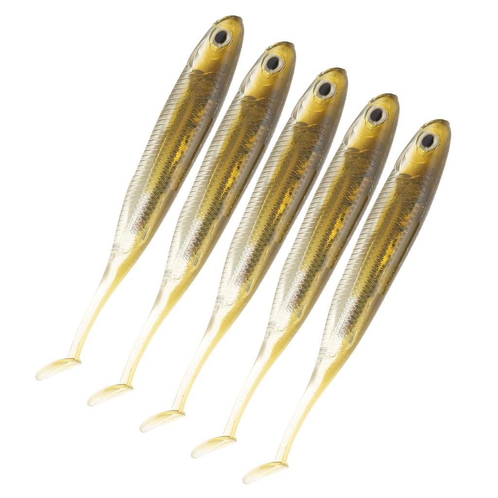 5pcs Artificial Fishing Bait Soft PVC Paddle Tail Shad Fish Lures Fish Tackle Accessory