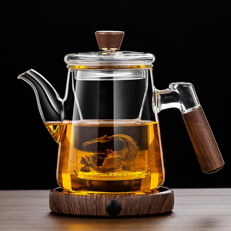 2025 Thickened Glass Tea Infuser Pot - Heat-Resistant Tea Brewer with Water Separation for Home or Office