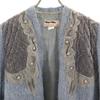 VINTAGE 80s Long sleeve Mohair knit cardigan L Blue Women Used