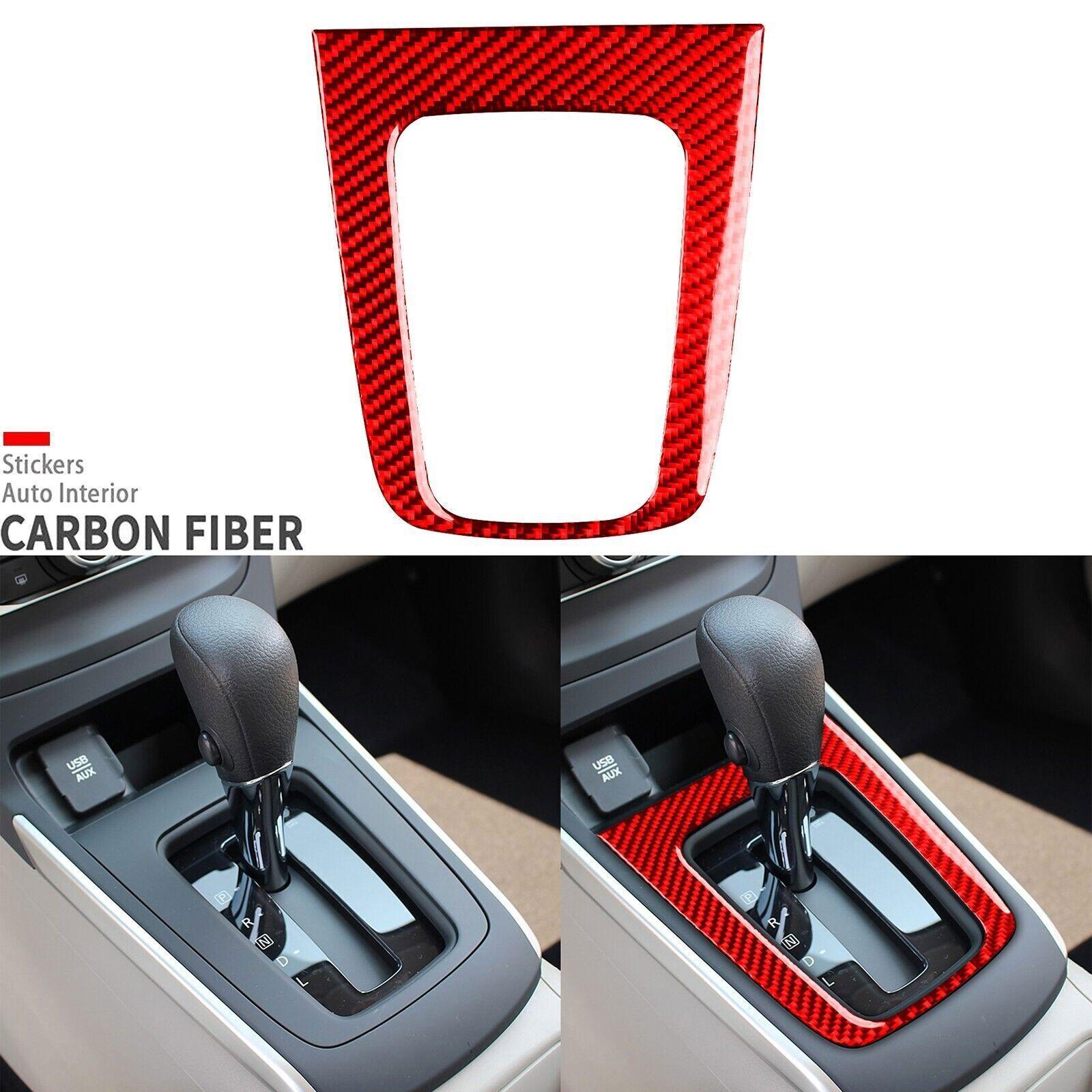 Red Carbon Fiber Center Console Gear Shift Panel Cover For Nissan Sentra 2016-21