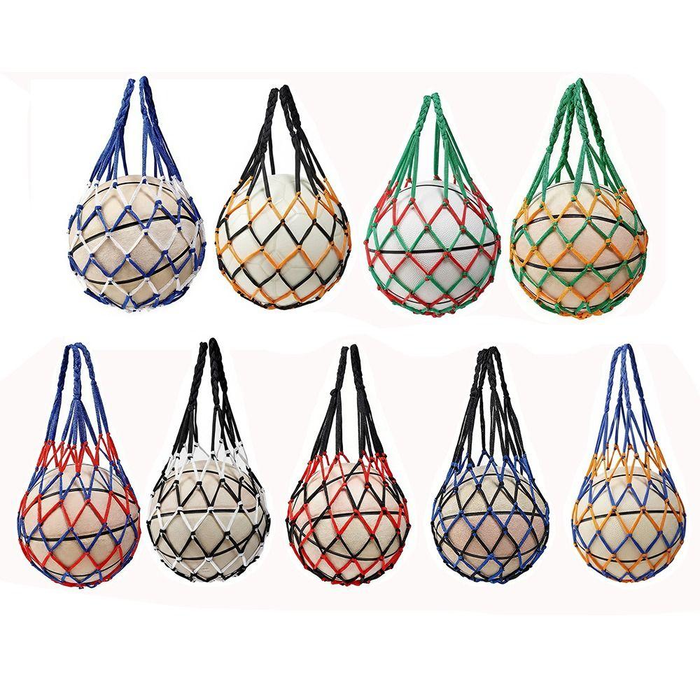 Weaving Basketball Carry Bag Multiple Colors Ball Pocket Durable Mesh Net Bag Football Balls