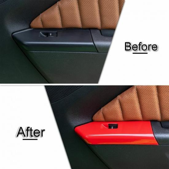 Window Control Button Frame Panel Decor Trim Cover Caps For Ford Mustang 2010-14