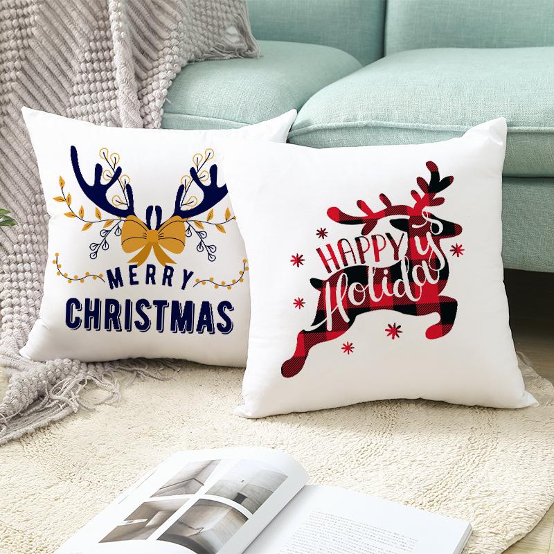 New Nordic Print Christmas Pillow Cover Cartoon Christmas Series Sofa Cushion Cover Home