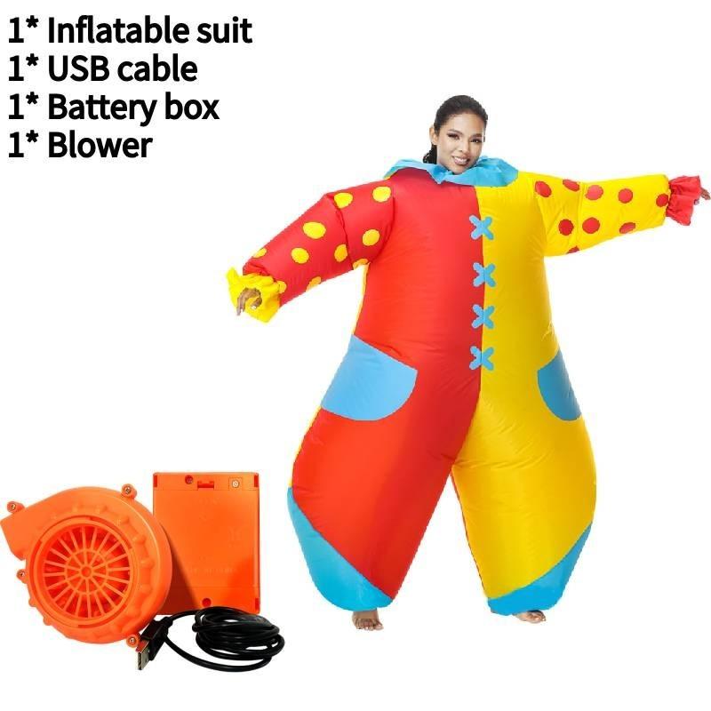 Colorful Adult Inflatable Clown Costume For Festive Occasions And Halloween Parties