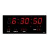 USB Plug-in Large Digital Wall Clock TEMP Calendar 4 Alarms Hourly Chiming Table Clock 12/24H Electronic Luminous LED Clock