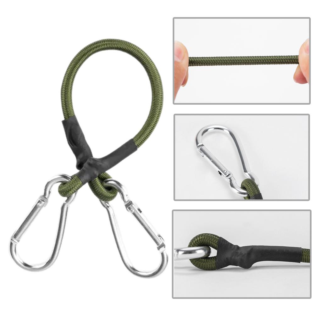 Heavy Duty Bungee Cord Elastic Tie Strap String with Carabiner Hook Strong Elastic Rope Cycling Luggage Packing Ropes