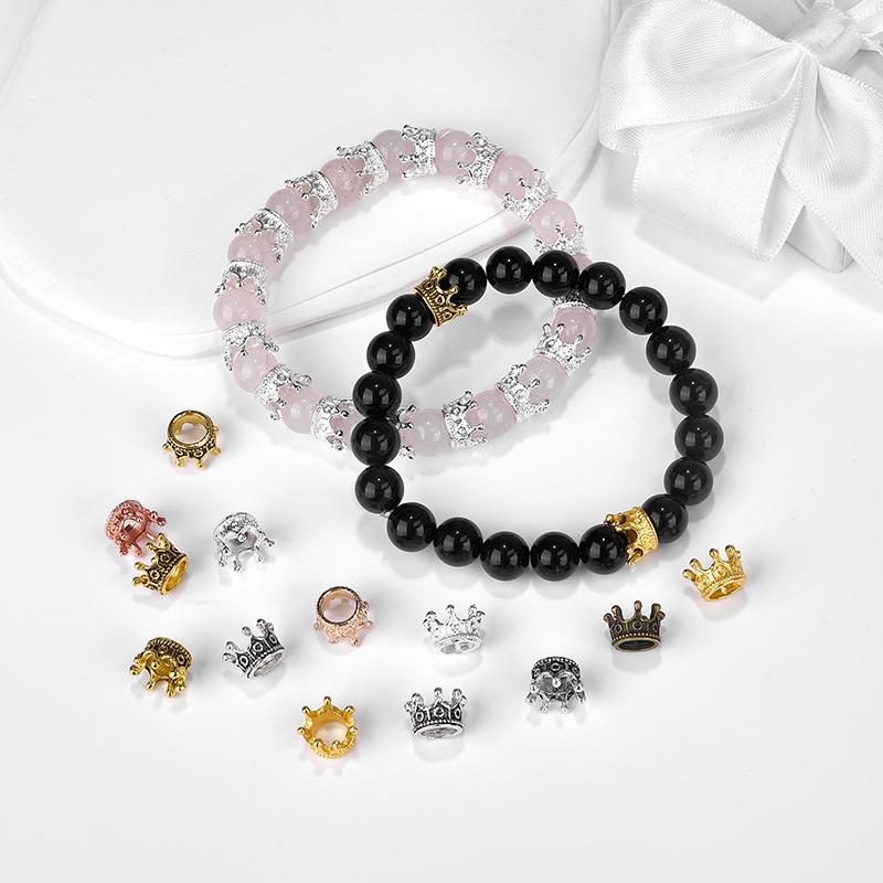 20PCS/Pack Metal Crown Bead DIY Handcraft Material Necklace Bracelet Jewelry Making Tools Pendant Accessories Mutiple Colors ZYF