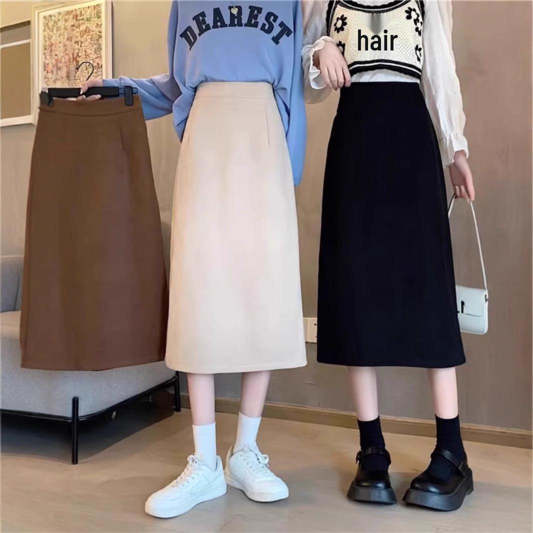 

2024 Autumn Women s High-Waist Midi A-Line Skirt: Pear-Shaped, Hip-Covering, Slimming S [Recommended 81-90 jin]
