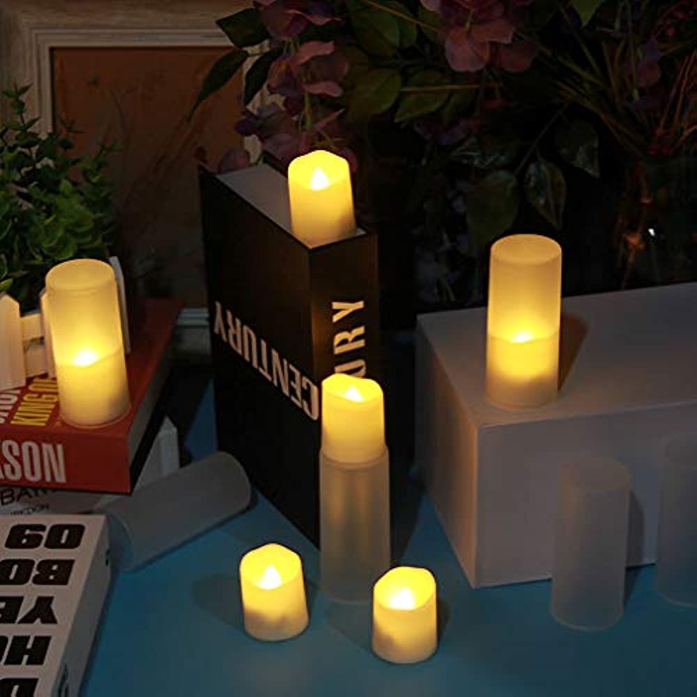 Rechargeable Flameless Candles Tea Lights LED Candles Warm White Tealights for Parties, Weddings, Christmas, Bar, Family, Dinner