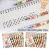 6Pcs/lot 0.5mm Press Erasable Pen Cartoon Black Pen Blue Pen  School Office Writing Stationery