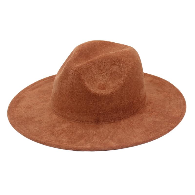 European And American Style Jazz Big Brim Top Hat Imitation Suede Jazz Hat Western Cowboy Hat Hidden Hat Felt Hat