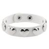 Gothic Punk Heart Stud PU Leather Bracelet, Adjustable Stainless Steel Snap Wrist Cuff Unisex Couple Wristband