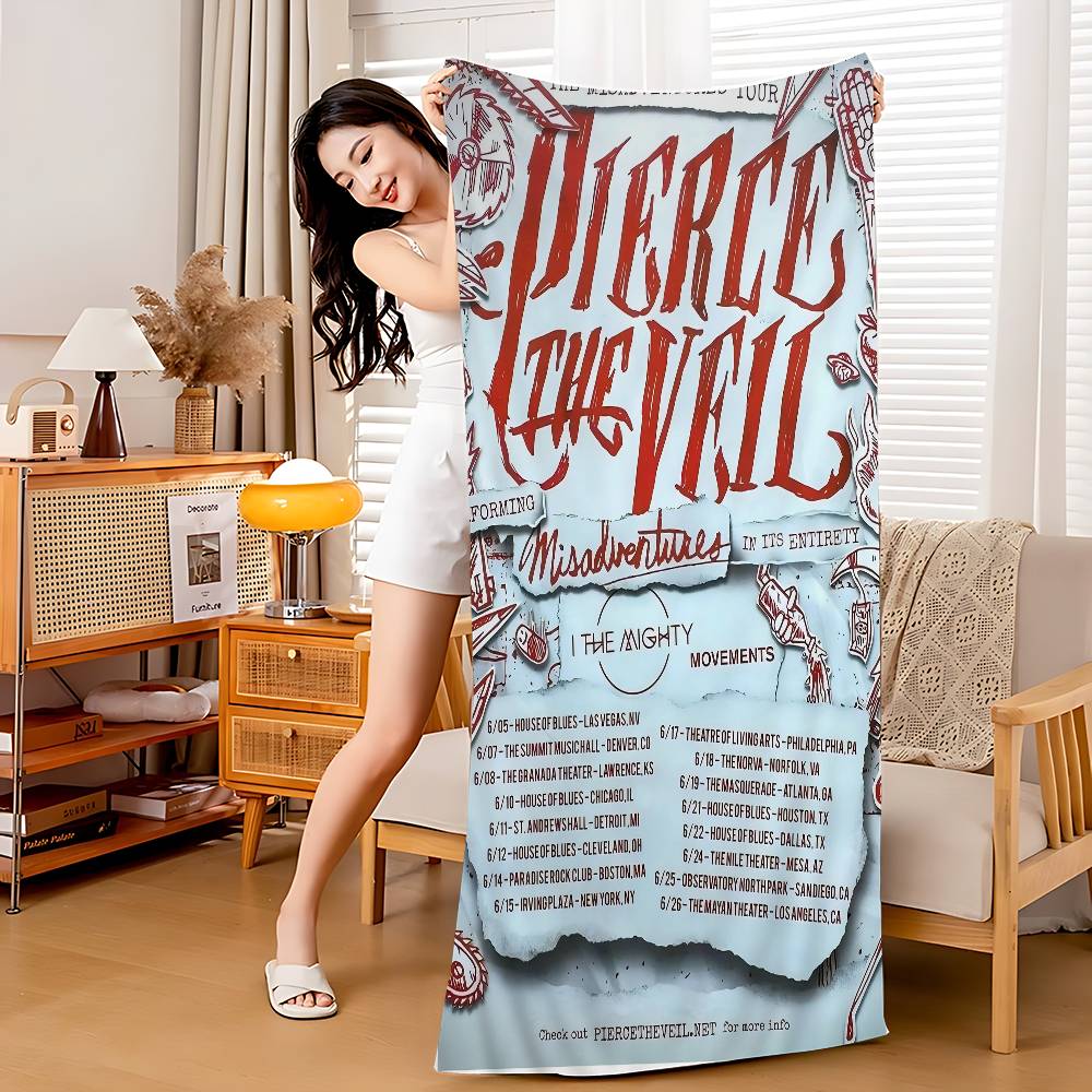 P-Pierce The V-Veil Band Microfiber Beach Towel Absorbent Quick dry Soft Yoga Swimming Resort Mountain Climbing Towel