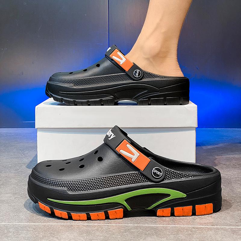 Pantofi de peșteră pentru bărbați, Tendință de modă de vară, Versatili, Sandale cu talpă groasă, Antiderapante pentru ținută casual, Pantofi cu găuri respirabili și confortabili