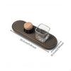 Diatomite Absorbent Mat, Water Absorbing Stone Tray, Kitchen Bathroom Sink Dark Gray Oval