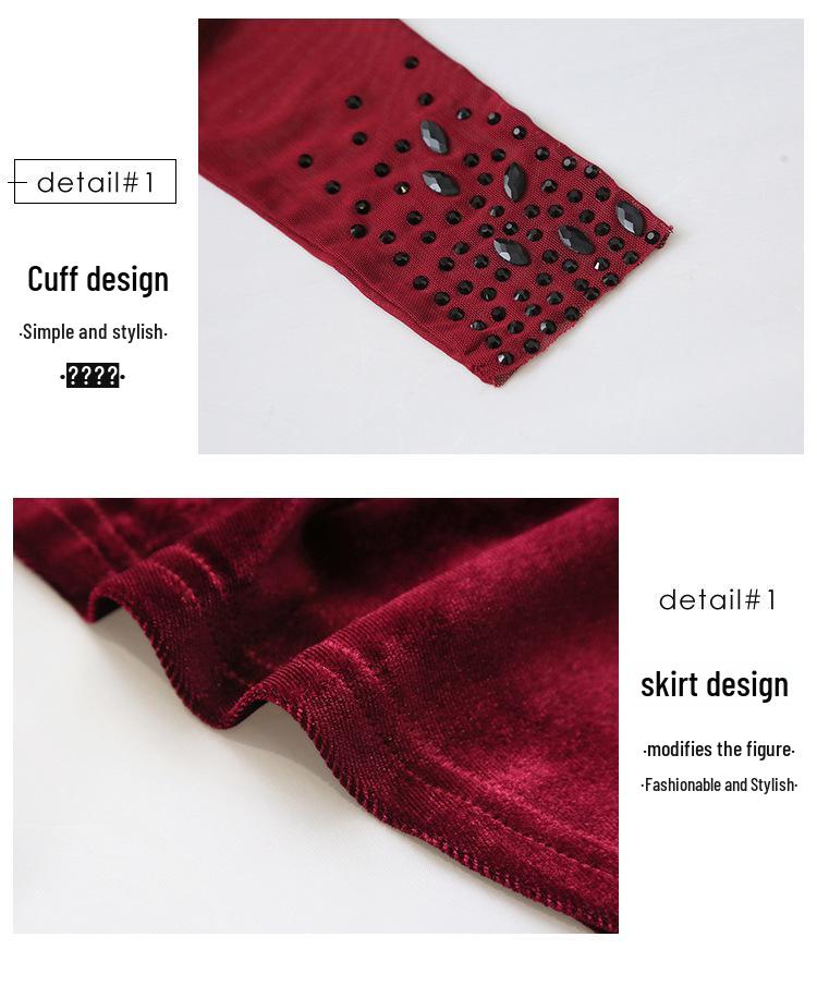 2024 Autumn/Winter V-Neck Women's Long Sleeve Beaded T-Shirt with Stylish Hot Drilled Design