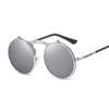 Gafas de Sol Redondas Steampunk para Hombre Vintage Flip Gafas de Sol de Celebridad Masculinas para Conducir Marca de Lujo Diseñador Montura de Metal