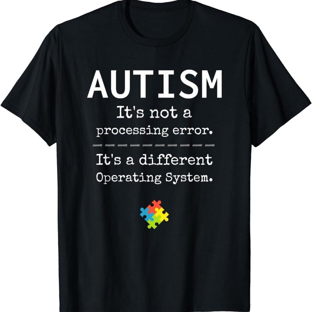 Autism Different Operating System Graphic Tee Mens Casual Cotton Tshirt