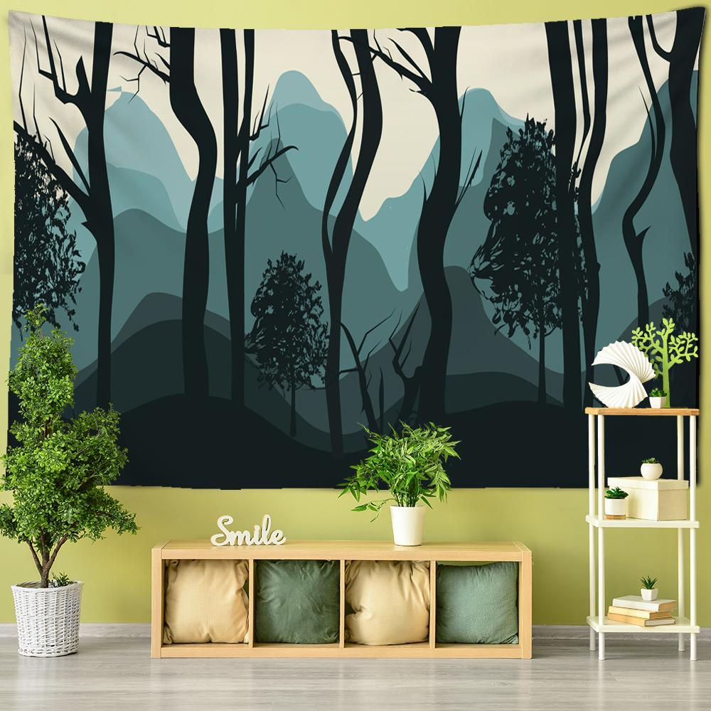 Cartoon Tree Children's Room Decoration Tapestry Oak Apple Cactus Wall Hanging Carpet Wall Cloth Mandala Tapestries Hippie Tapiz