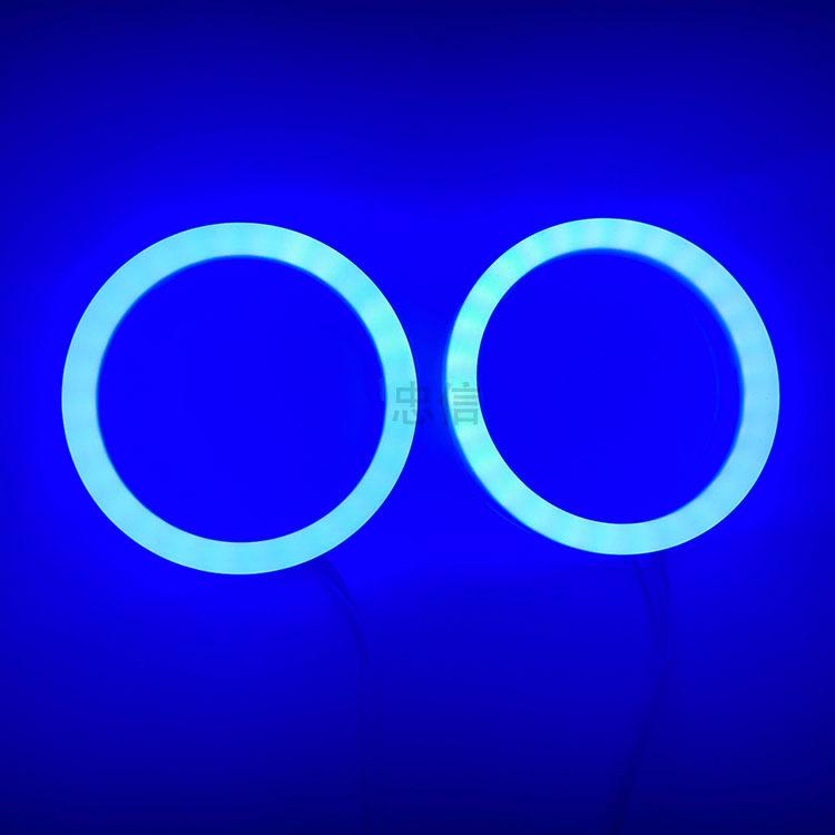 

1 пара COB Angel Eyes 9-30 В с крышкой Halo Rings Cotton Lights для светодиодных автомобильных мотоциклетных фар Противотуманные фары 60 70 80 90 100 120 мм 90mm синий