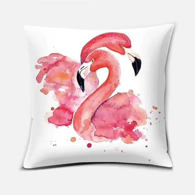 Flamingo Prints Unicorn Dreams Floral Flair Pattern Cushion Cover Suitable for Sofa Bedroom Car Pillow Cover