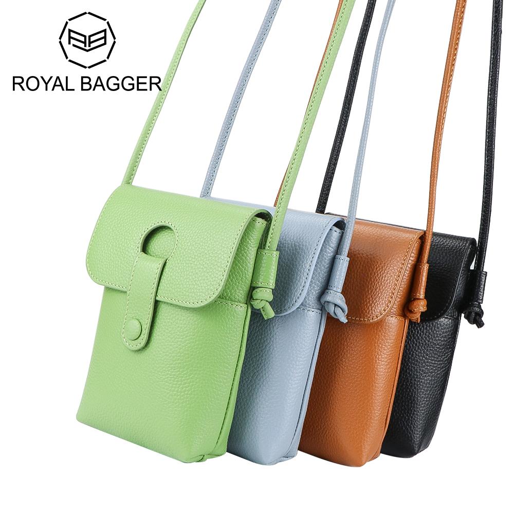 

Женские мини-сумки через плечо Royal Bagger, сумка для мобильного телефона из натуральной кожи, роскошный кошелек для монет на плечо 1617
