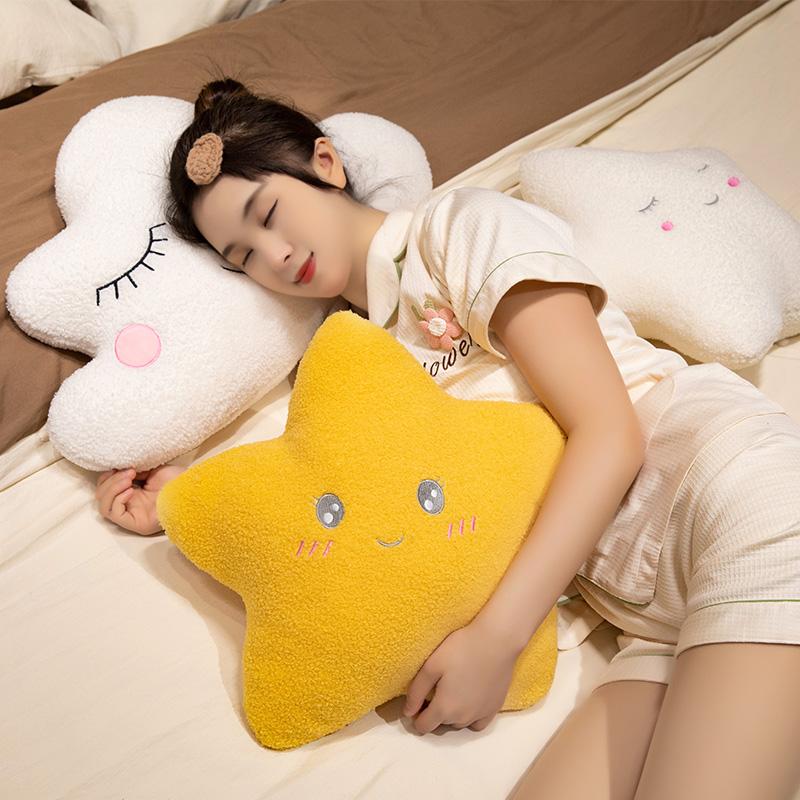 Plush Pillow Throw Toy Doughnut Cloud Moon Five Pointed Star Cushion Sofa