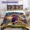 Messi Electric Soccer Star Action Bedding Set,Soft Touch Bed Linen for Boys Bedroom Decor,Housewarming Gift,Machine Washable Duvet Cover with Pillowca