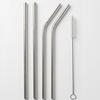 KBS Stainless Steel Straws for Drinking with Cleaning Brush For Kids and Adults Reusable Metal Straw Set Drinking Juice & Drinks Reusable Straw Pipe