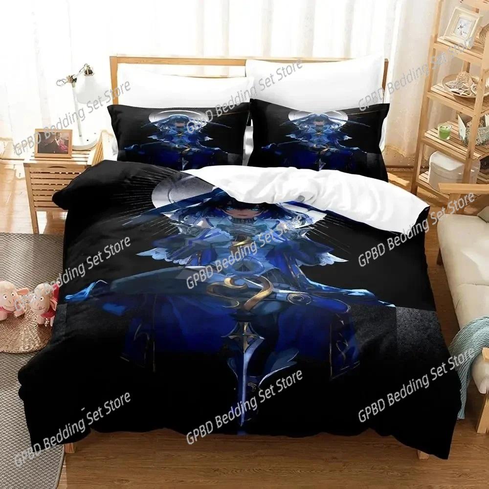 Comforter 3D Print Anime Ouro Kronii Bedding Set Bedroom Soft Modern S Comefortable Kids And