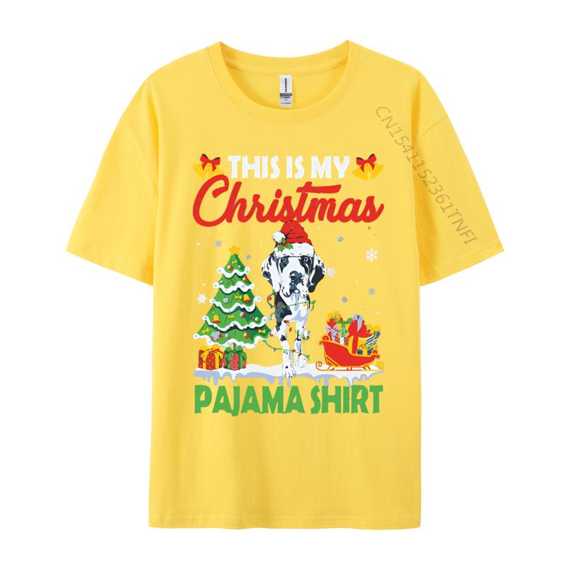 Cute This Is My Christmas Dane Dog Xmas Tshirt Funny T Shirts Hip Hop Printed Cotton Male T Shirt Printed On