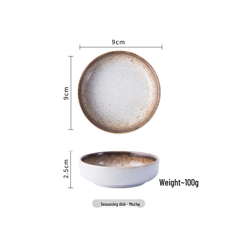 Round Japanese Creative Cute Small Seasoning Dish for Soy Sauce, Vinegar, Side Dishes, and Dipping Sauces.