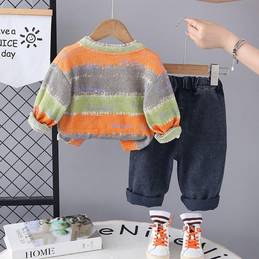 Barn Casual Långärmad Set, Bekväma Vardagskläder