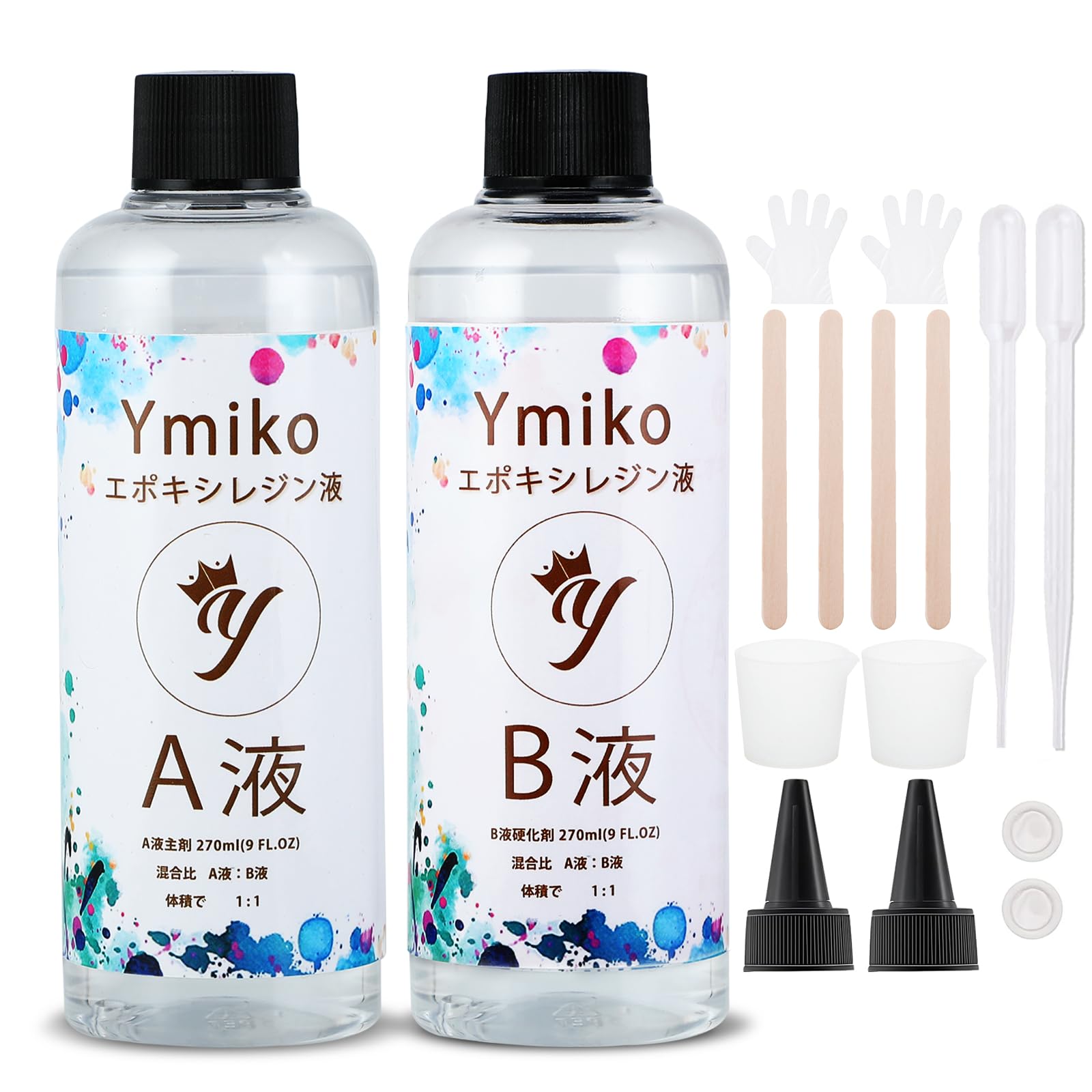 

Epoxy Resin, Two-Part Liquid, Large Capacity, 540ml/18oz, Highly Transparent, Hypoallergenic, Hard Type, 1:1 Mix Ratio, DIY Craft Supplies